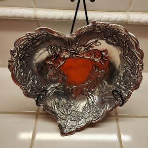 Arthur Court Bunny Rabbit Heart-shaped Bowl EUC